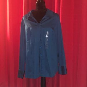 Lane Bryant Plus Size 22/24 Teal Button Down NWT